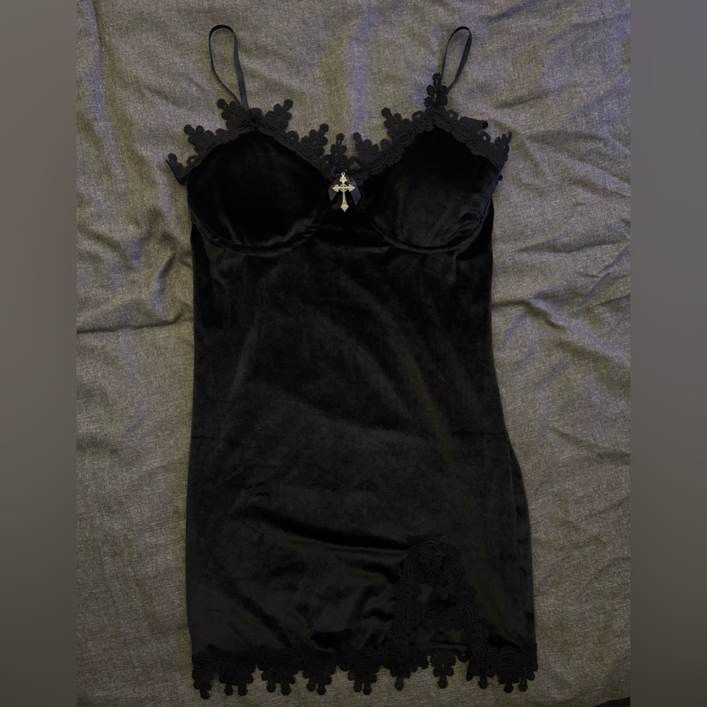 *SOLD* Black Lace Slip Dress
